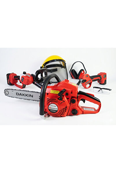 Dakkin 6'lı Dev Bahçe Seti: 2 HP Benzinli Motor + Akülü Testere & Makas Siper...