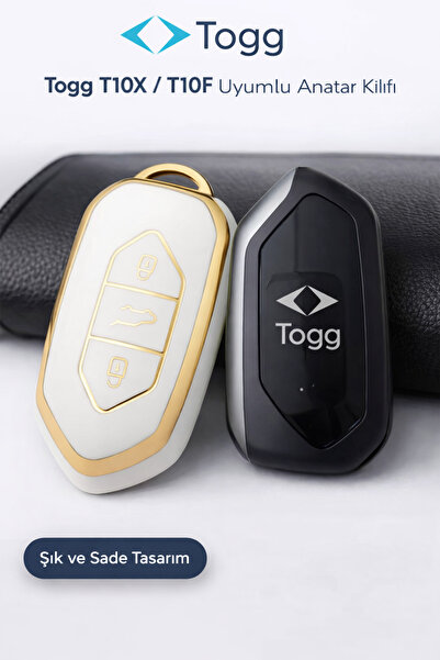 YıldızTuning Husă pentru chei TOGG T10X T10F Aksusuare Alb-Auriu