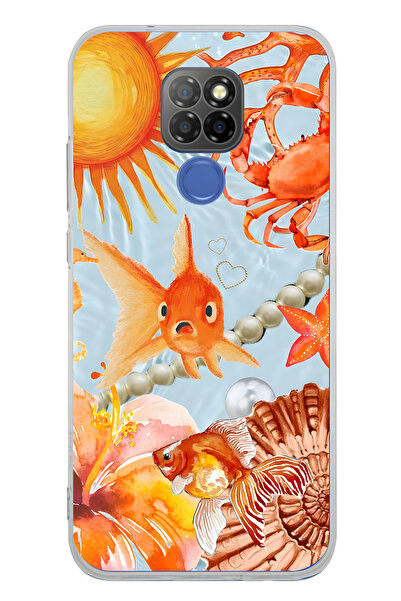 FLAMENKO حافظة هاتف شفافة بنمط السمكة البرتقالية المتوافقة مع جهاز General Mo...