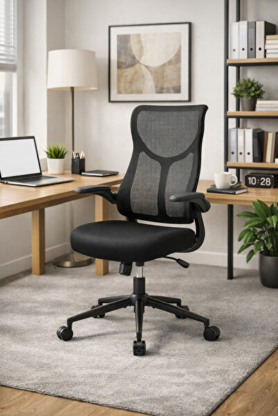 Adore Mobilya Techno Rest X Ergonomik File Sırtlı Ofis Çalışma Koltuğu – Siyah