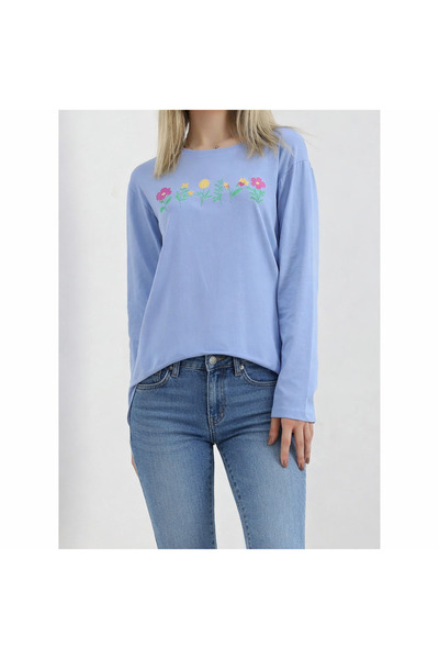 ÇEÇİM Tunica de damă cu flori cu imprimeu laturi cu fantă NSA-58082