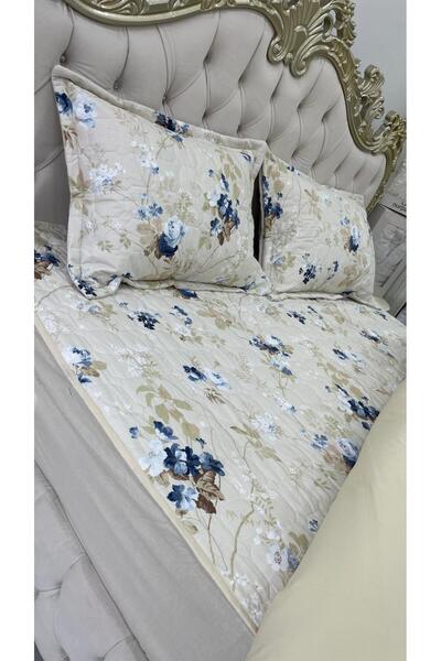 AHSEN TASARIM Kapitone 4 Mevsim Amaçlı Pedli Lastikli Nevresim ve Pike Takımı