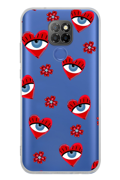 FLAMENKO حافظة هاتف شفافة بنمط عين الشر على شكل قلب متوافقة مع جهاز General M...