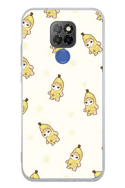 FLAMENKO حافظة هاتف شفافة بنمط قطة وزي موز متوافق مع جهاز General Mobile GM 20