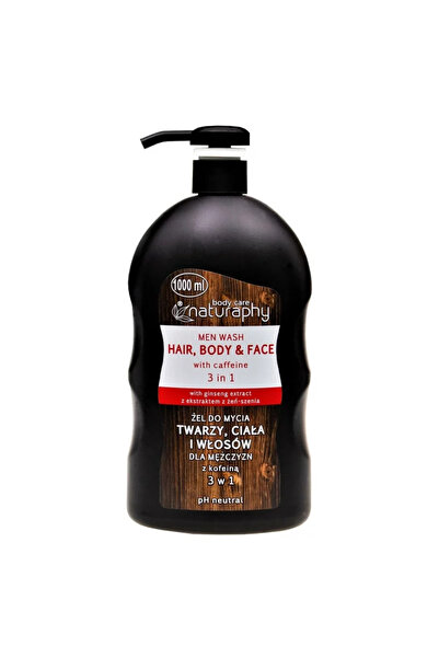 Naturaphy Sampon si gel de dus pentru barbati, cu cofeina, NATURAPHY, 1000 ML