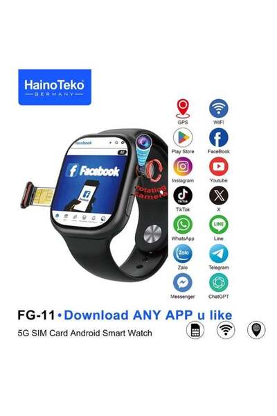 HAINOTEKO ساعة FG-11 الذكية بنظام أندرويد تدعم تقنية الجيل الخامس، مزودة بفتح...