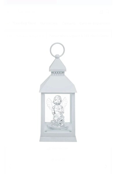 OEM Felinar alb cu înger și LED 10 x 10 x 24 cm