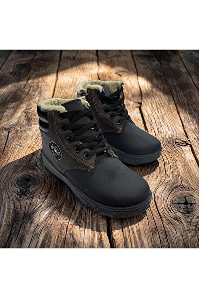 TWOX Boy's Wool-Lined Non-Slip Sole Zipper Boots