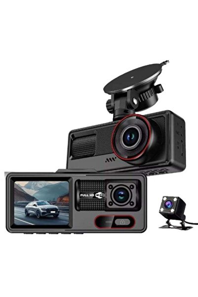 Generic كاميرا تسجيل فيديو للقيادة بثلاث كاميرات - أمامية + داخلية + خلفية | ...