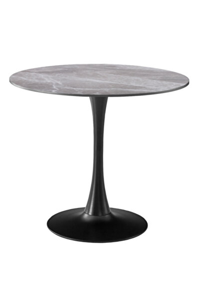 2home Tulip Round Table, Marble Gray, 80cm