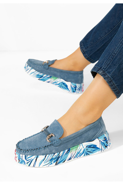 B T Shoes Μοκασίνια γυναικεια δερματινα Tanielia μπλε