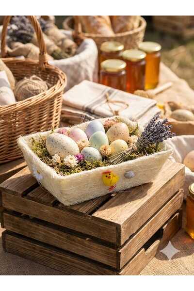 LOVYCO Rustic Bread and Egg Presentation Basket - Natural Textured Presentati...