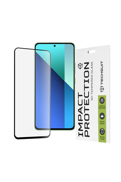 Techsuit Xiaomi Redmi Note 13 4G 111D Стъкло за пълно покритие с лепило, черно