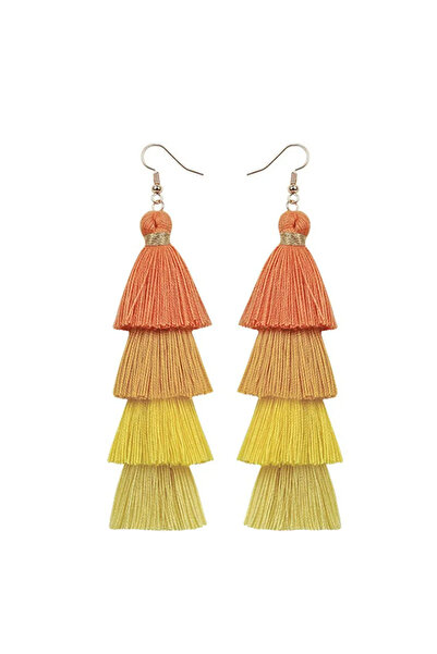 EFAYN.RO Women's earrings, cheerful model with multiple tassels, long, colorf...