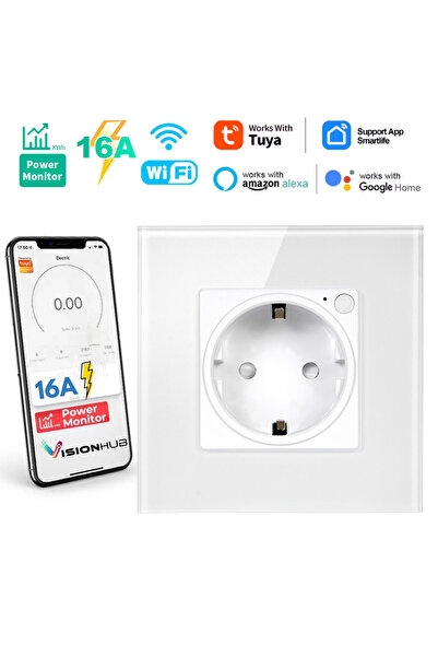 VisionHub Priză inteligentă de perete, monitorizare consum WiFi 16A - Telecom...