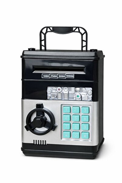 welto ticaret Siyah Renk Şifreli Otomatik Kağıt Para Alan Kasa Kumbara Oyunca...