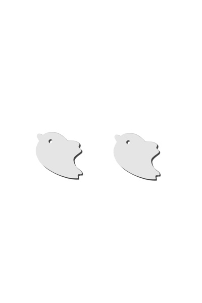 EFAYN.RO Women's earrings, happy life theme, cheerful birds pattern, silver, ...