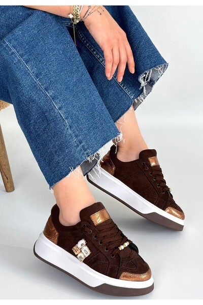 WE&ME Αθλητικά παπούτσια Ceans Brown Suede με κορδόνια