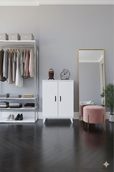 KZY Mobilya Güney 2 Kapaklı Gardrop,Kıyafet,Elbise Kazak Dolabı