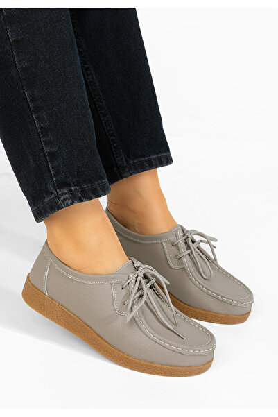 B T Shoes Women's Afinia gray loafers