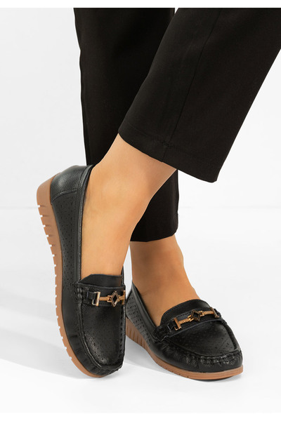 B T Shoes Cristella women's black loafers