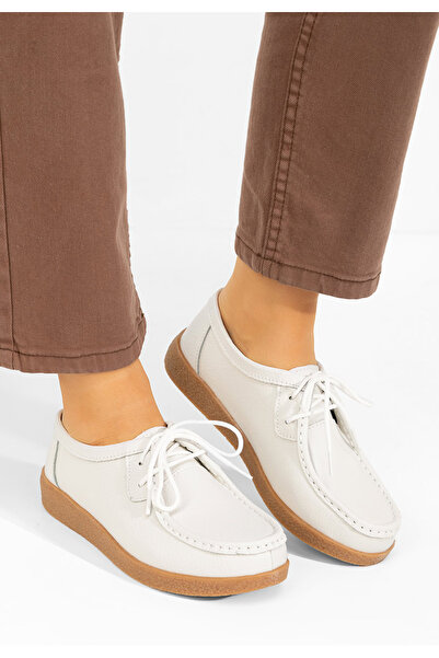 B T Shoes Γυναικεία μοκασίνια Afinia λευκά