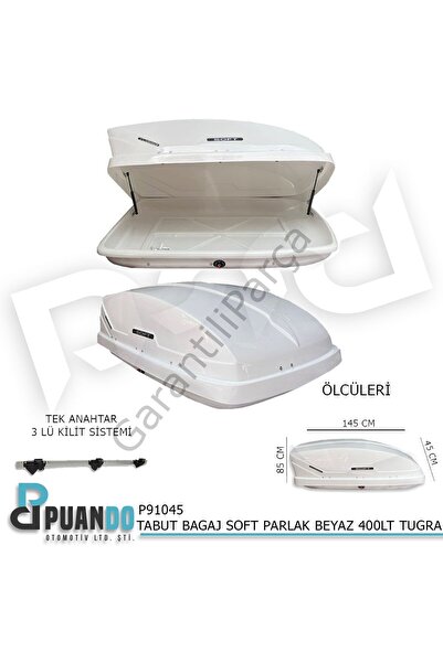 Puando TABUT BAGAJ SOFT PARLAK BEYAZ 400LT TUGRA