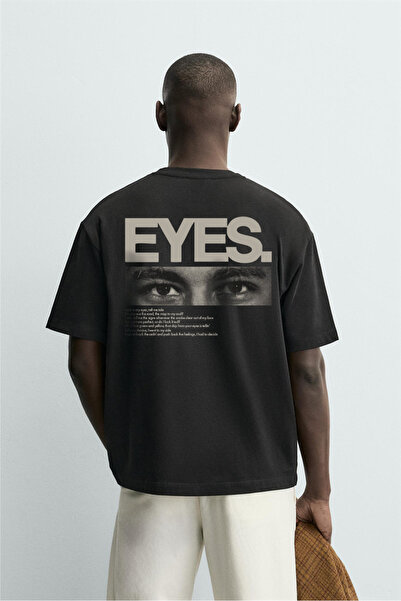 Butik Μπλουζάκι Unisex Oversize με στάμπα με θέμα τα μάτια Trend Eyes