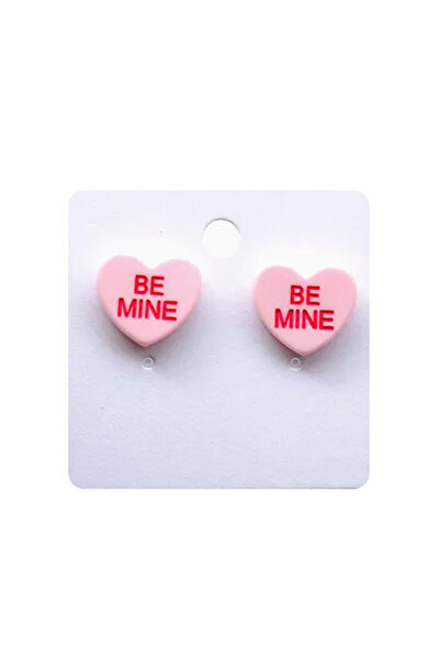 EFAYN.RO Women's earrings with hearts, cheerful Be Mine model, fashion love t...