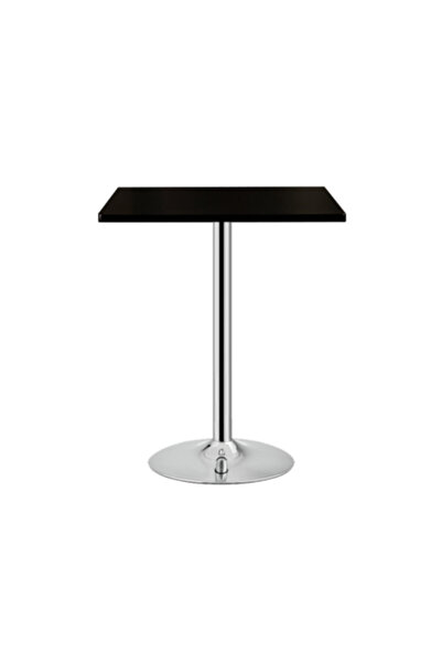 2home Masă de bar pătrată, neagră, picior fix, 70 cm