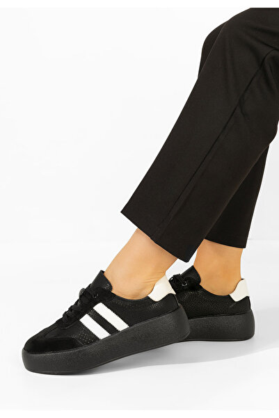 B T Shoes Jiustina women's black Leather sneakers