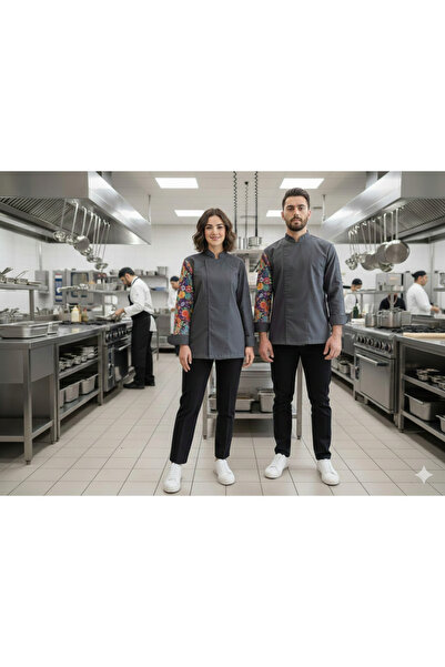 Marka KOLU DÖVME DESENLİ AŞÇI / ŞEF CEKETİ UNISEX