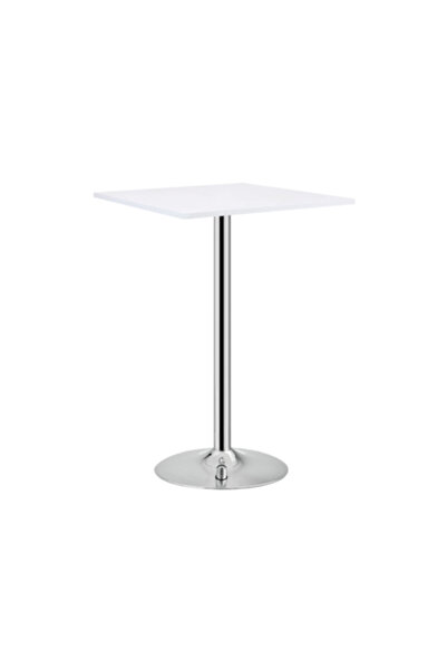2home Masă de bar pătrată, albă, picior fix, 70 cm