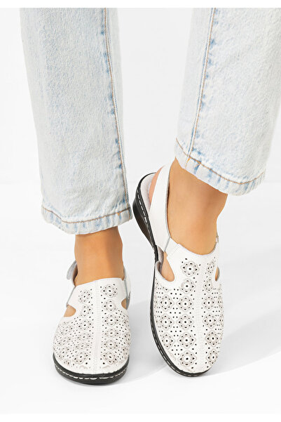 B T Shoes Ofelya white slingback shoes