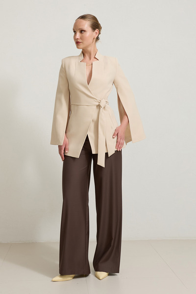 Setre Amber Slim Fit Jacket with Sleeve Detail and Tie Detail at the Waist