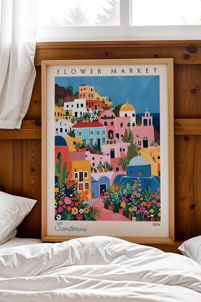 Saturn Santorini Grecia Tablou înrămat pentru iubitorii de călătorii Decor es...