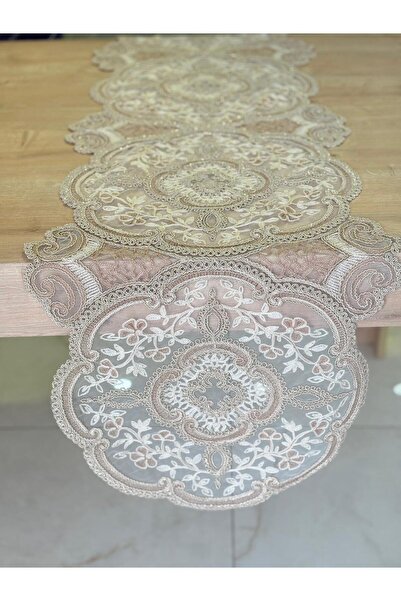 Ceki Home Τραβέρσα για τραπέζι, Τραβέρσα τραπεζομάντηλου με γαλλική δαντέλα, ...