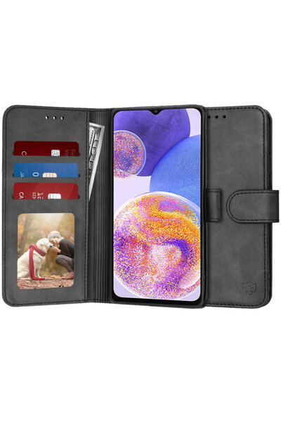 Techsuit Θήκη 360° για Samsung Galaxy A23, Ημερολόγιο, Μαύρο