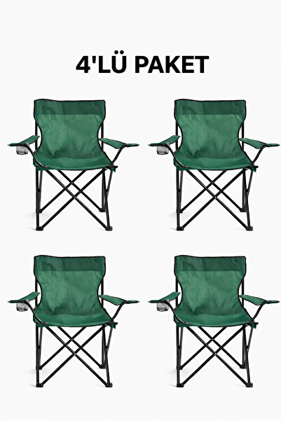 ODUNHERİF06 Kamp Sandalyesi - Katlanabilir Sandalye - 4 Adet