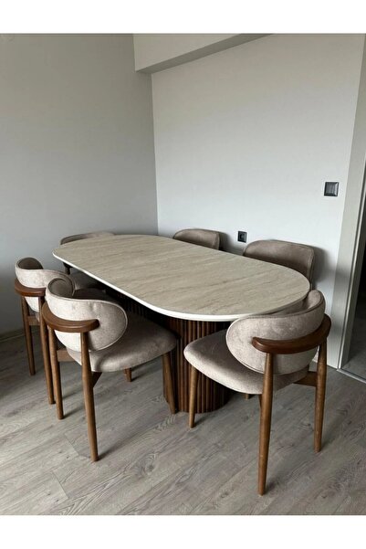 Has Grup Masa Sandalye Bohem Masa Takımı Ahşap Masa Takımı 6 Kişilik Masa San...