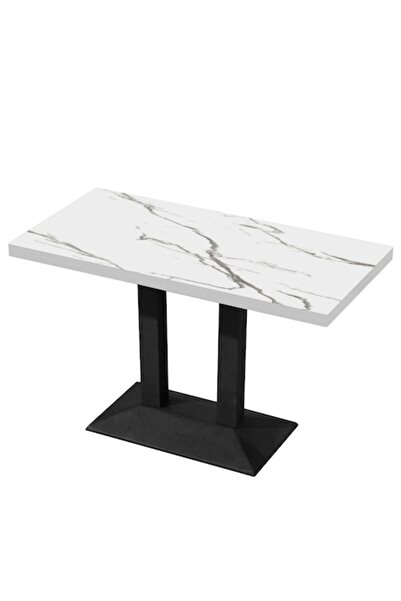 2home Dining Table 2HOME, White Marble, Black Leg, Top 120x60 cm
