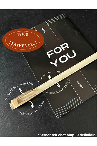 Fiori Genuine Curved Leather Design Buckle Thin Women's Belt, Jacket Belt, Sh...