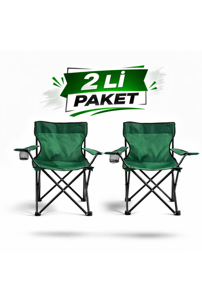 ODUNHERİF06 Kamp Sandalyesi - Katlanabilir Sandalye - 2 Adet