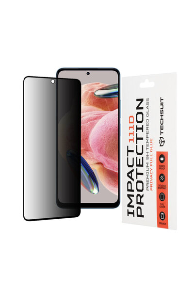 Techsuit Xiaomi Redmi Note 12 4G 111D Πλήρης κόλλα απορρήτου, μαύρο