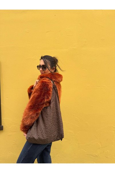 BEJ STORE LEOPAR DESENLİ KOL ÇANTASI