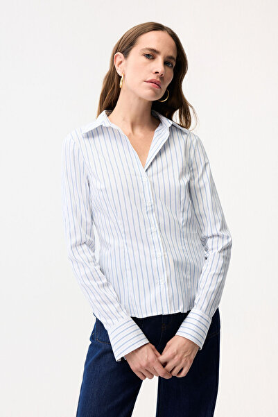 adL Çizgili Pensli Gömlek