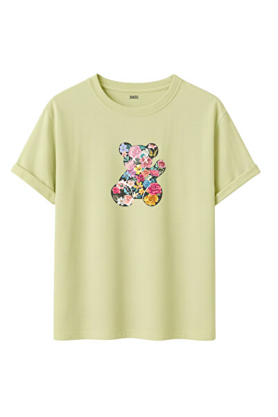 DK DAKSEL Women's Colorful Floral Teddy Bear Printed Basic Cut 100% Cotton T-...