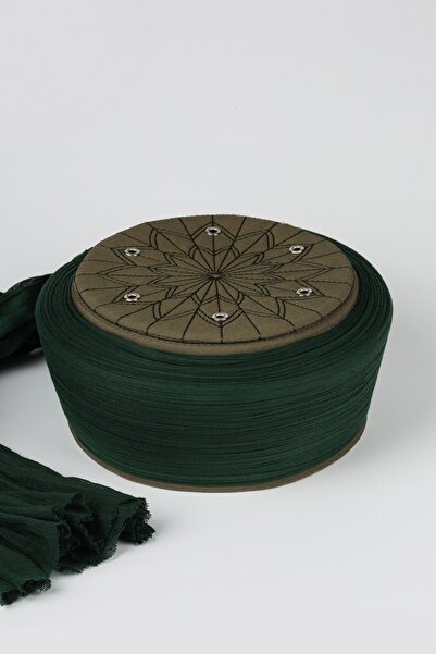 SARIKHANE YÜKSEK TEKNOLOJİ MAKİNE SARIMI Çocuk Talebe Sarığı - Yeşil Kumaş - ...