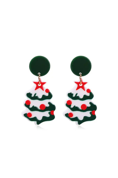 EFAYN.RO Women's earrings, Christmas theme, fairy tale pattern with decorated...