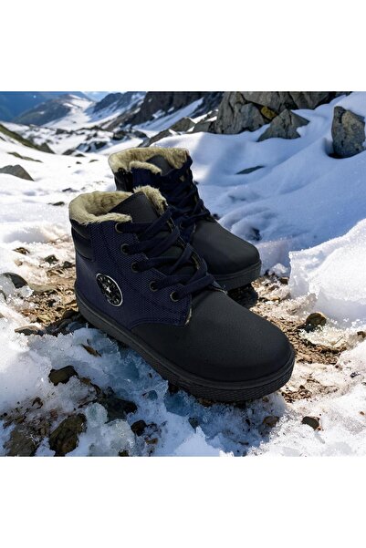 TWOX Αγορίστικες μάλλινες μπότες με αντιολισθητική σόλα και φερμουάρ